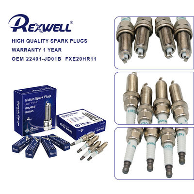 Auto Engine Electrical Ignition System OE FXE20HR11 DILKAR6K11S 22401-JD01B Dual Iridium Spark Plugs For NISSAN TEANA VQ25 TIIDA